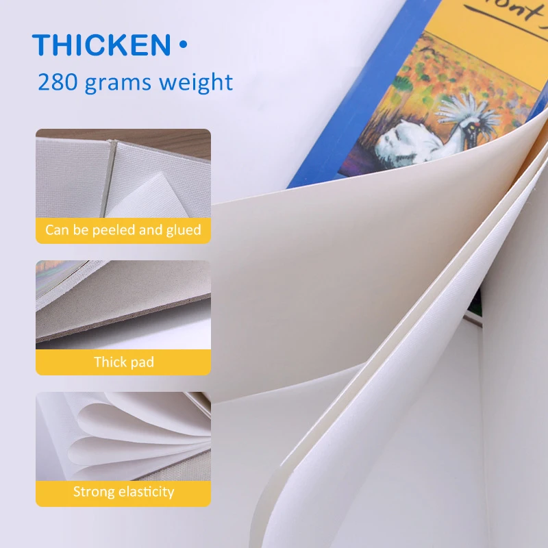 Billige Hohe Qualität ölgemälde Leinwand Pad Für Anfänger 280g m² Praxis Leinwand Acryl Zeichnung Buch Kunst Liefert