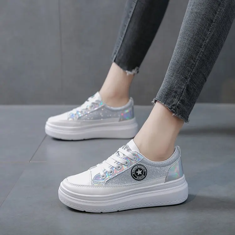 

2019 New Style Casual Korean-style Versatile Thick Bottomed Extra High White Shoes Student Shoes Platform Trendy Shoes Spring An