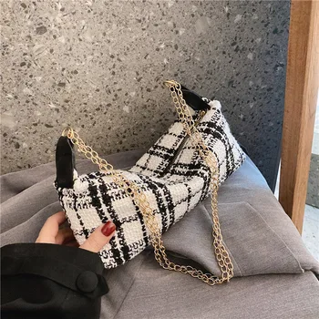

Luxury Single Shoulder Women Bags Axillary Crossbody Bag Fashion Chain Bag for women woolen Femme Travel Handbags