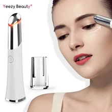 Мини-Электрический массажер для глаз, темный круг, удаление морщин, синяя и красная световая лазерная ручка, вибрационная Машинка для ухода за тонким лицом