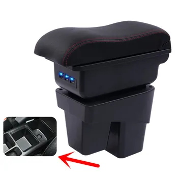 

For Honda WRV armrest box USB Charging heighten Double layer central Store content cup holder ashtray accessories 15-19