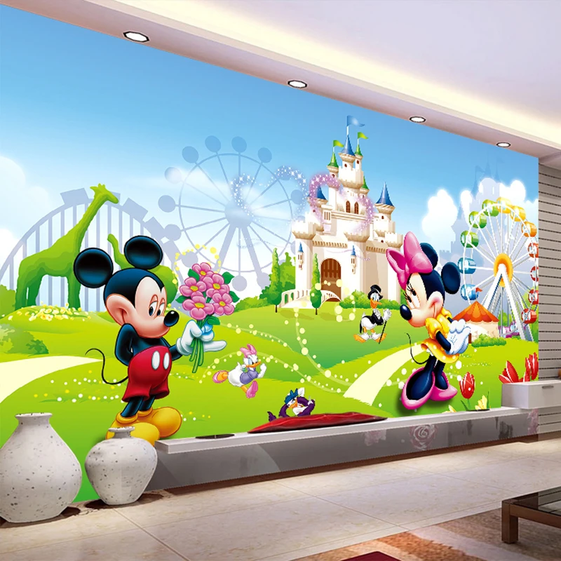 Custom Mural Wallpaper For Kids Room 3D Cartoon Bear Animal Pink Princess Room Boys Girls Bedroom Wall Decor Photo Wall Painting