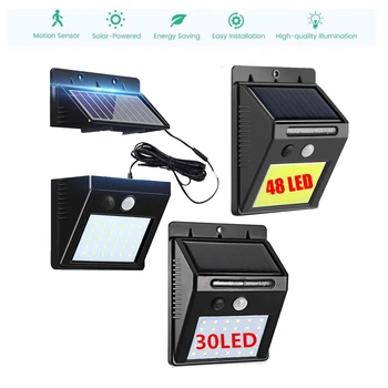 

48/30 LED Solar Lights LED Outdoor Waterproof Motion Sensor Solar Wall Light For Garden Four Modes Adjustable Solar Lamps integr