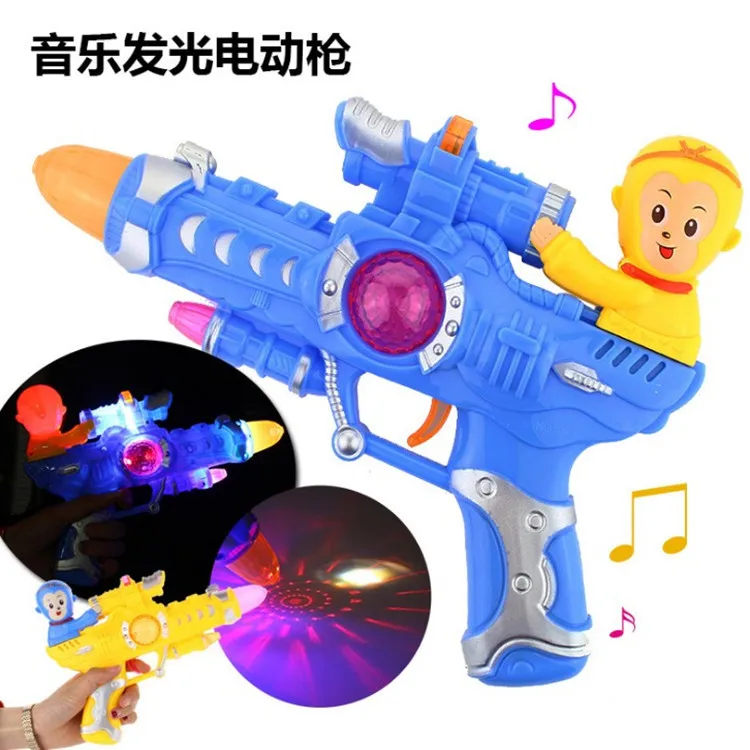 

Electric Gun Projection Music Toy Gun Sound And Light Submachine Gun 2-3-Year-Old Kids da shou qiang Men's Children New Year Gif