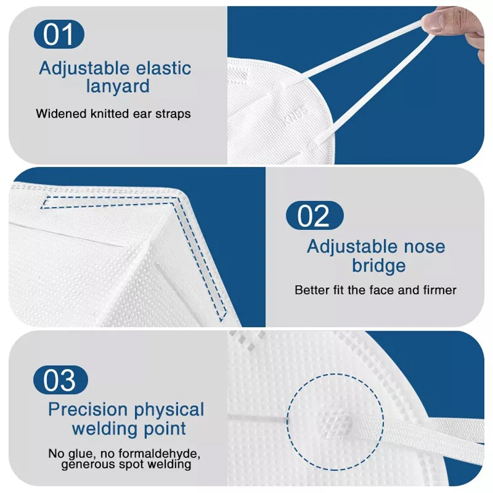 5 Layers FFP2 MASK Adult Black KN95 Fabric Mascarillas Protective Mouth Face Mask KN95 Filter Respirator FFP2MASK 4
