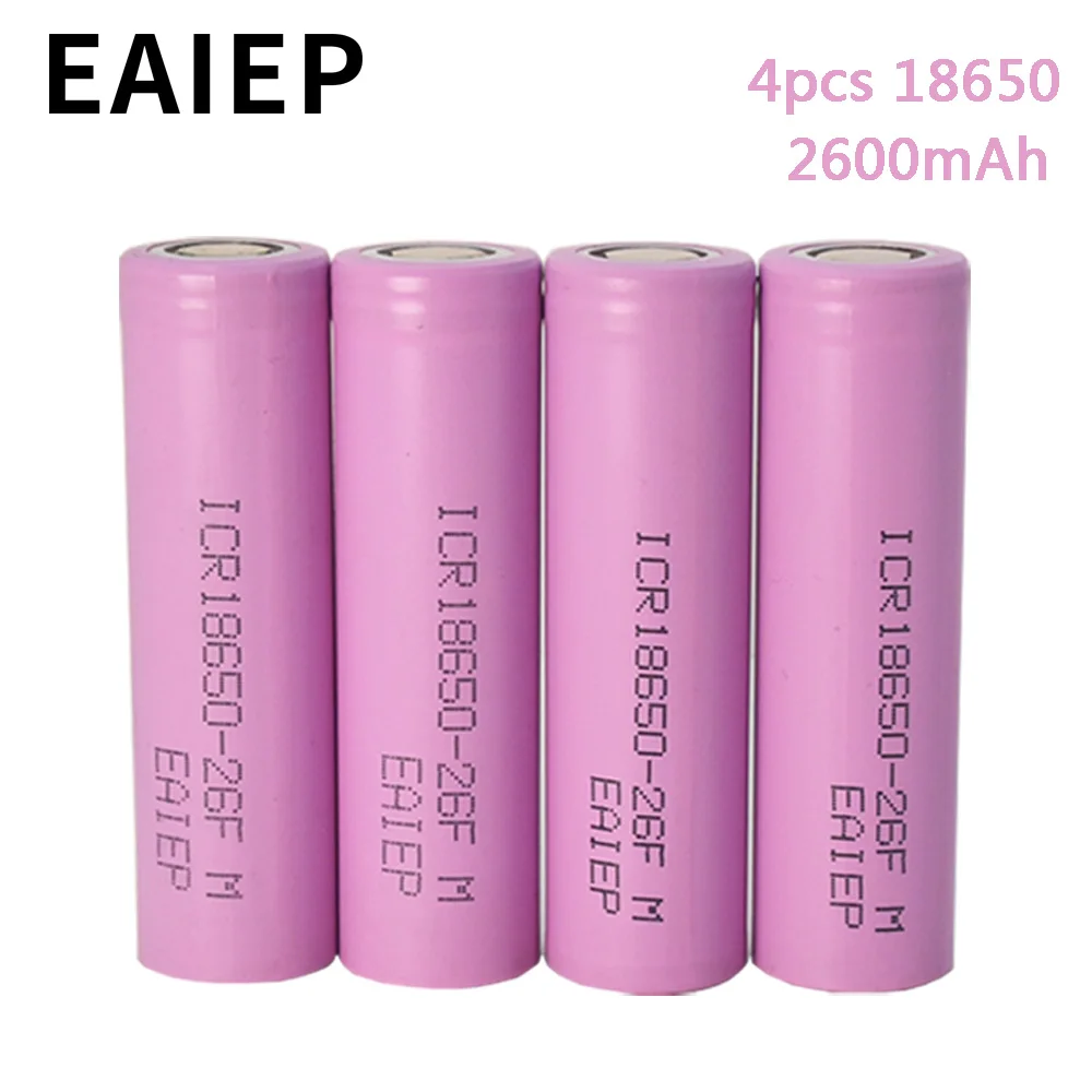

1-8PCS Original EAEIP 18650 3.7V 2600mah LIthium rechargeable battery li ion 18650 for headlamp flashlight