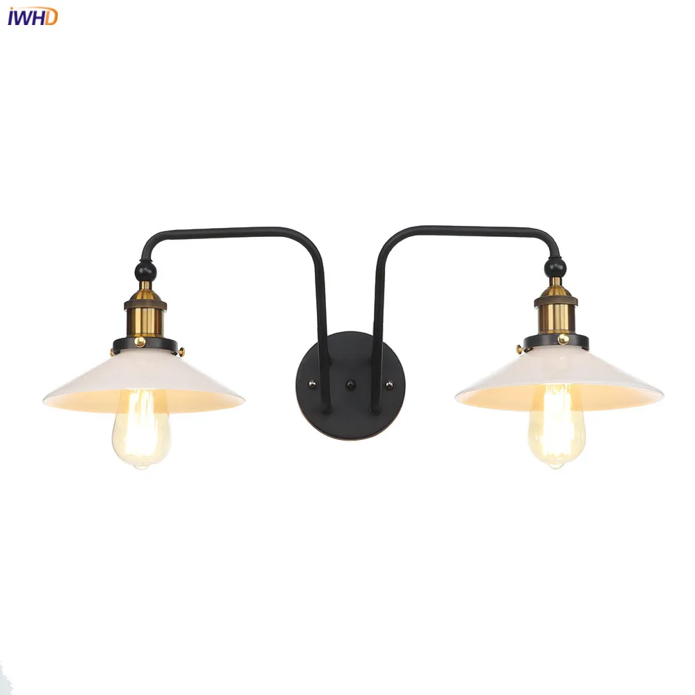 

IWHD белое стекло ретро светодиодсветодиодный Настенные светильники для домашнего освещения лампа Эдисона Лофт Декор промышленный настенный светильник винтажная аппликация Murale