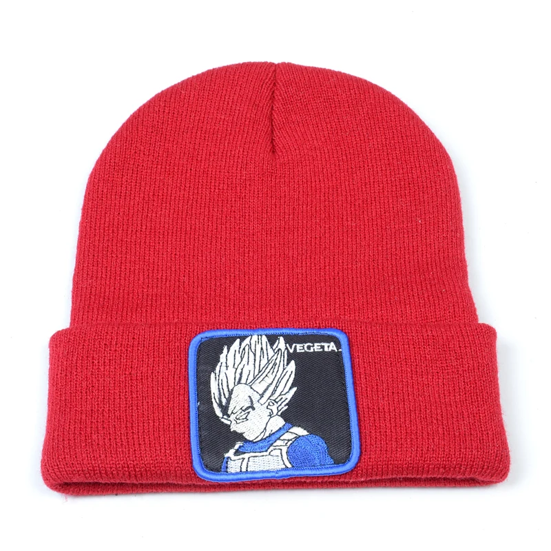 Шапка-бини с рисунком дракона из мультфильма Z Vegeta, высококачественные хлопковые зимние вязаные шапочки для мужчин и женщин, теплая вязаная зимняя шапка