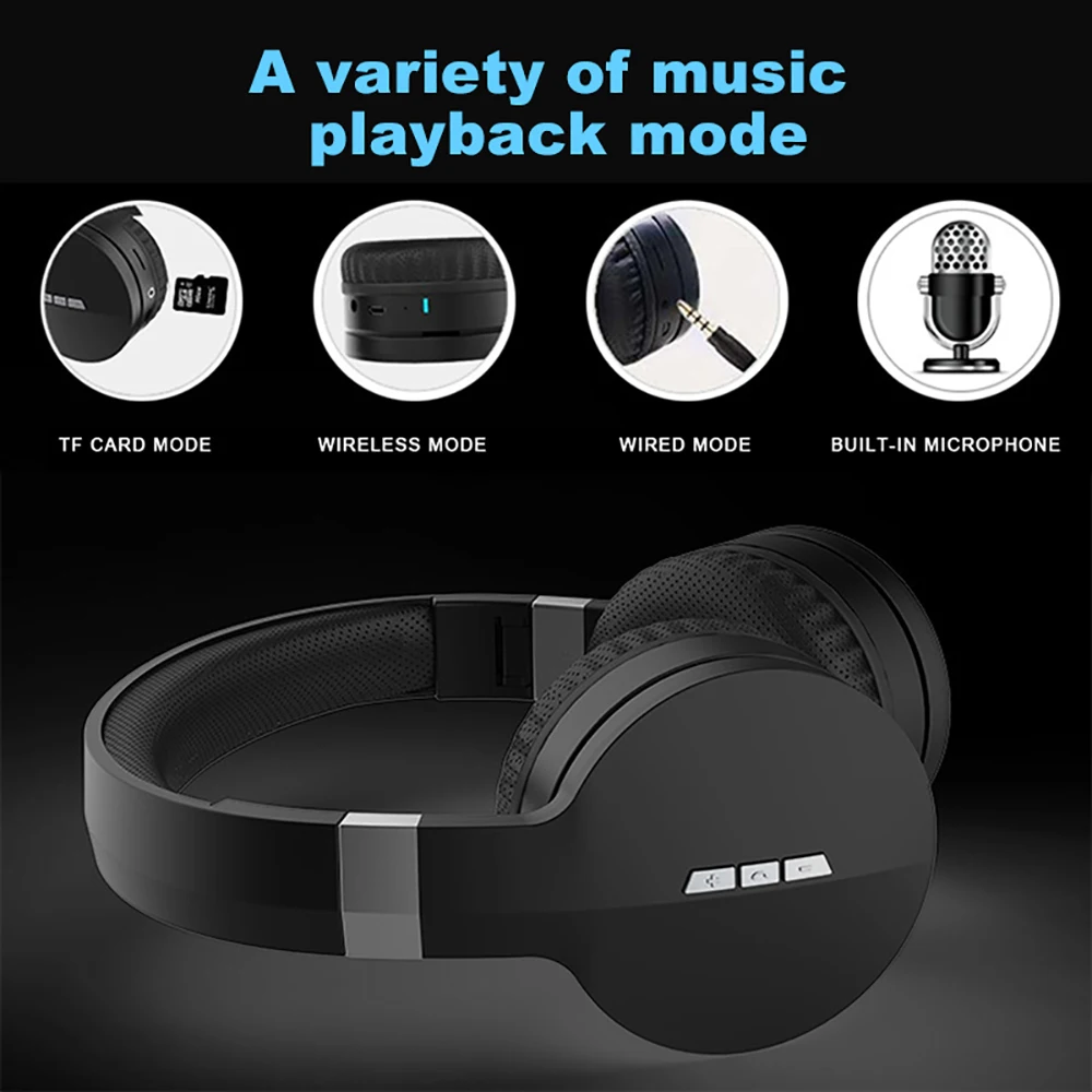 VTIN XT992 Bluetooth 5.0 Headphone TF Card Wireless Headdphones Wired Wireless Headset With Noise Canceling Mic 45H Playtime (5)