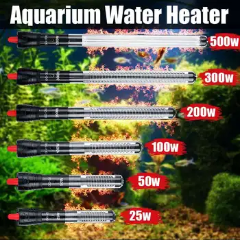 

Aquarium Heating Rod 25-500W Automatic Thermostat Temperature Glass Water Heater with Protective Case Fish Tank Accessory