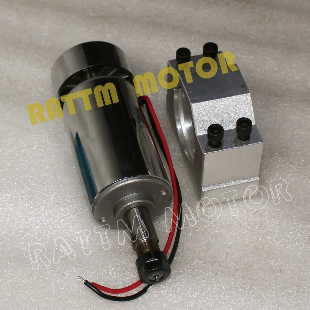 

New 300W Air coolded spindle motor 12-48V DC ER11 collect + 52mm Mount bracket fixture for PCB CNC Mahine