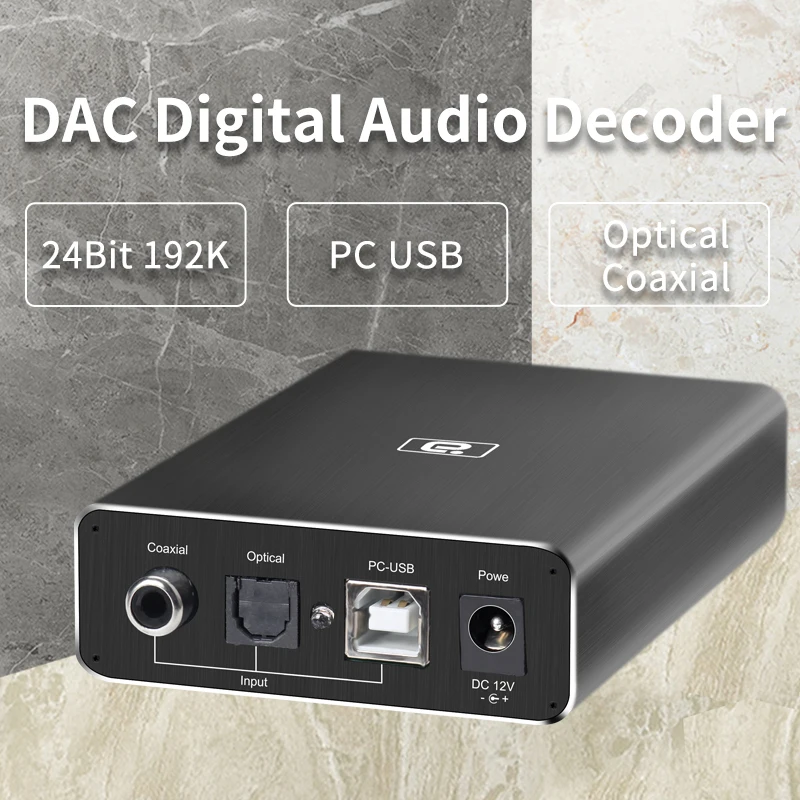 HIFI Optical Fiber Coaxial USB DAC Headphone Decoder 24BIT 192Khz audio Stereo amplifiers For Home Speakers Bass Treble Control