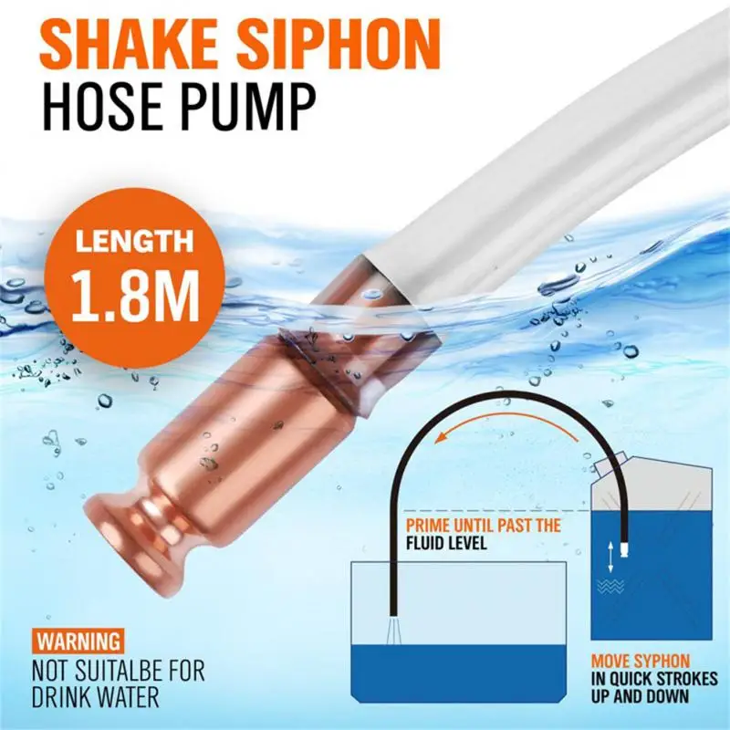 Red Copper Siphon Filler Pipe Manual Pumping Oil Fittings Connector Gasoline Fuel Water Shaker Pumps |