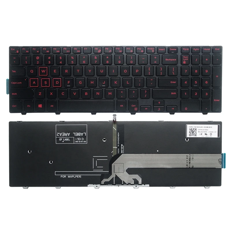 Teclado para Dell Inspiron 15 3000 5000 3541 3542 3543 5542 3550 5545 5547 3551 3552 3559 3565 3567 3551 3558 5566 5748 - Imagem 2