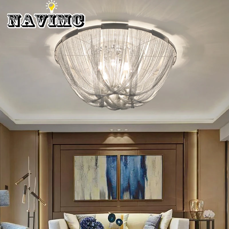 

Daily Lighting Fixture Modern Style Art Deco Aluminum Chain of Ceiling Lamp Living Room Bedroom Decorating