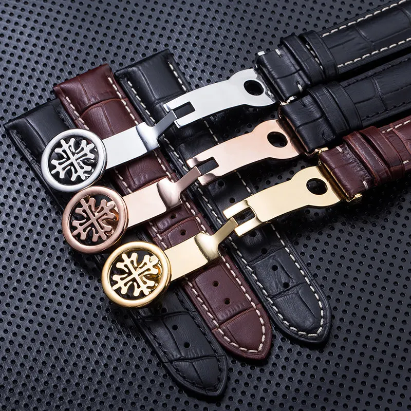 Подходит для Patek Philips кожаный ремешок полипропиленовые пуговицы бабочки