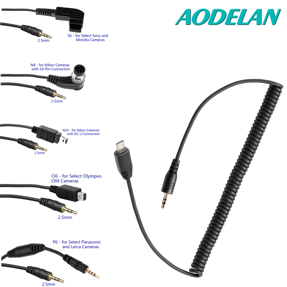 Aodelan 2.5mm Remote Wired Shutter Release Cable Connecting Cord Cable
