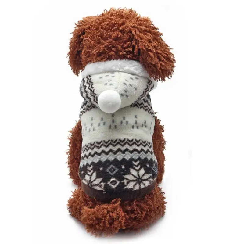 Snowflakes Thick Dog Jacket Coral Velvet Clothes Pet Coat Hoodie Warm Autumn Winter Sweater Puppy Clothing Supplies