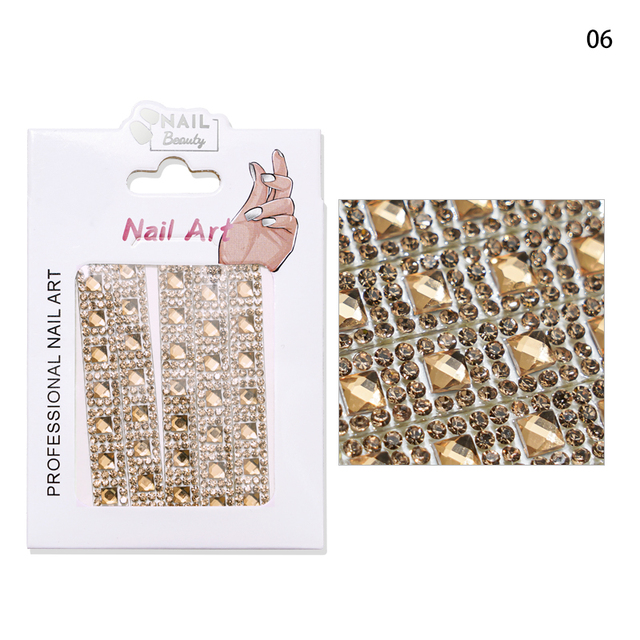 Luxurious Nail Crystal Chains NICE French Wide Lines AB Arbitrary Cut Charms Rhinestones Glass Belt Nail Art Gemchain 3D
