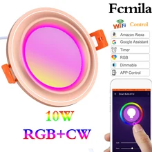 

WIFI Smart Downlight 4.25inch LED Panel Light Ceiling light 10W RGBW AC85-265V Indoor Lighting Voice Control Timer