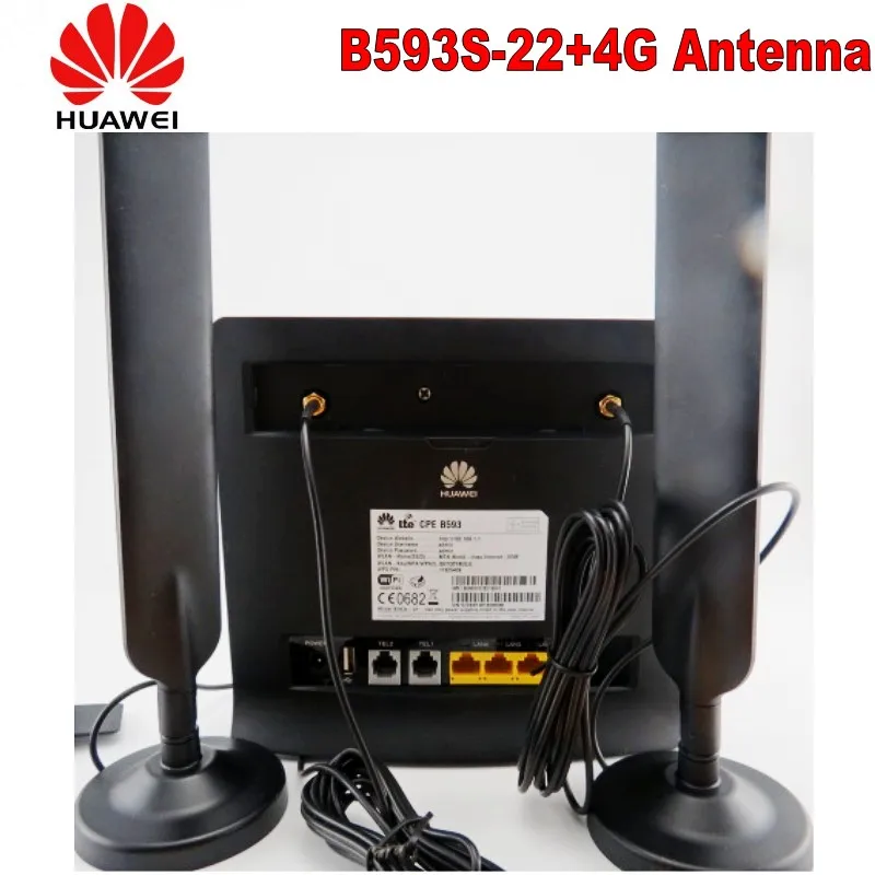 HUAWEI B593s-22 4G LTE 150 Мбит/с Cat 4 FDD TDD CPE мобильный беспроводной маршрутизатор+ HUAWEI 4G LTE внешняя 2x антенна для B593 SMA