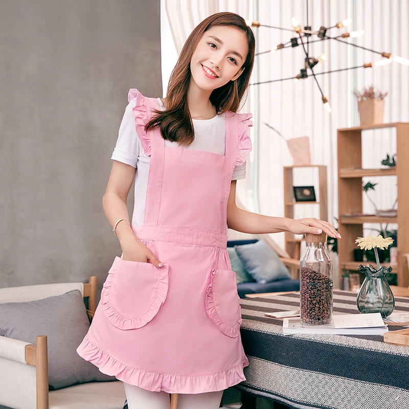 Fashion Apron Cook Korean Version Japanese Housework Cotton Home Oil-proof YS