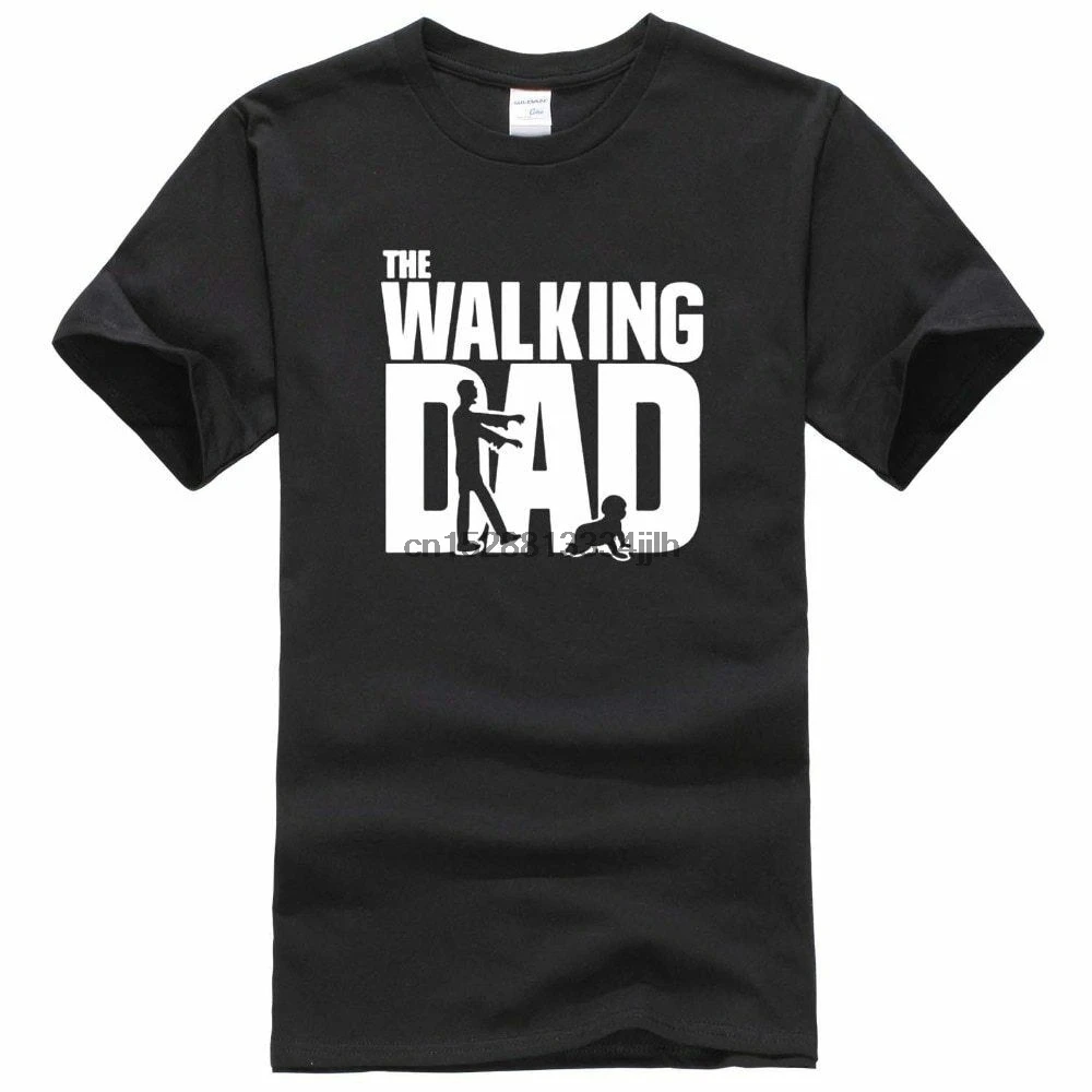Мужская забавная футболка с надписью The Walking Dad Короткие топы повседневные