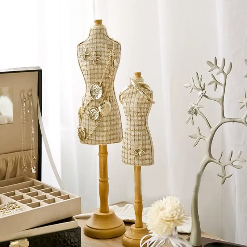 

Cotton Linen Fabric White Model Jewelry Stand, Mannequin Body, Necklace Display Holder, Ring Storage, 2 Sizes, D190, 1Pc