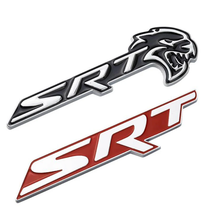 

For Dodge Challeng Chrome SRT 3D metal car side emblem sticker rear Trunk badge Decals styling Car Sticker