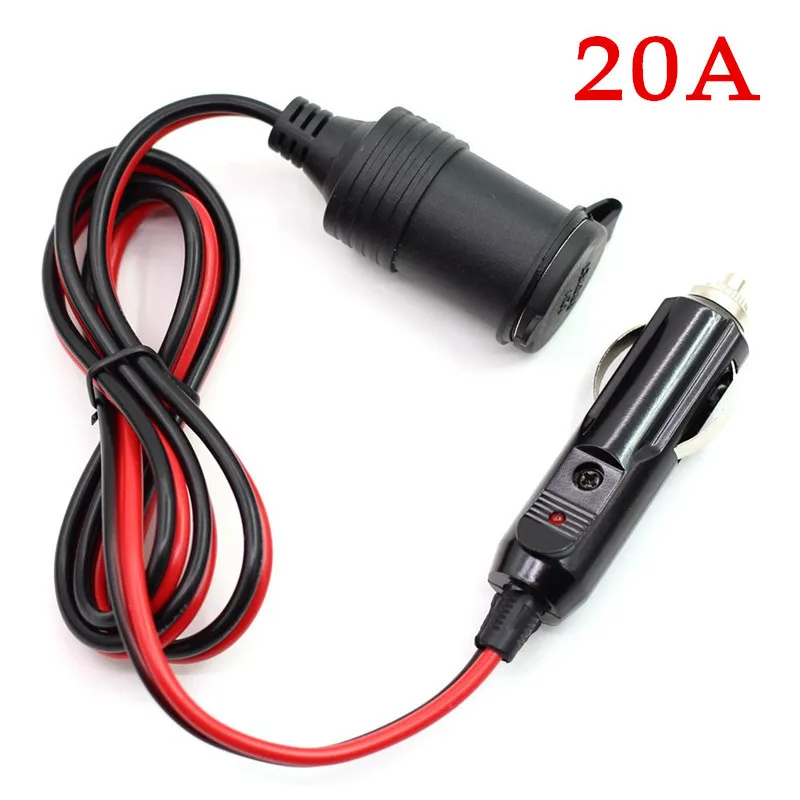 

Cigarette Lighter Extension Line 20A High-Power Cooper Wires Vehicle Socket Car Power Supply Plug Cigarette Lighter USB