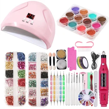 

UV LED Lamp Dryer Soak Off Manicure Tools Set electric Nail drill Nail Tools Painting Pen Brush Decoration