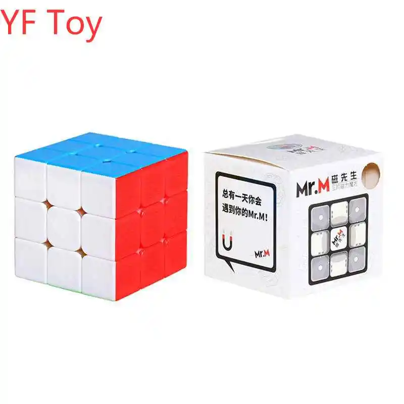 Shengshou Mr. M 3x3x3 магнитные Волшебные кубики без наклеек многоцветные кубики 3x3 безопасный ABS обучающая игрушка подарок скорость лабиринт головоломка