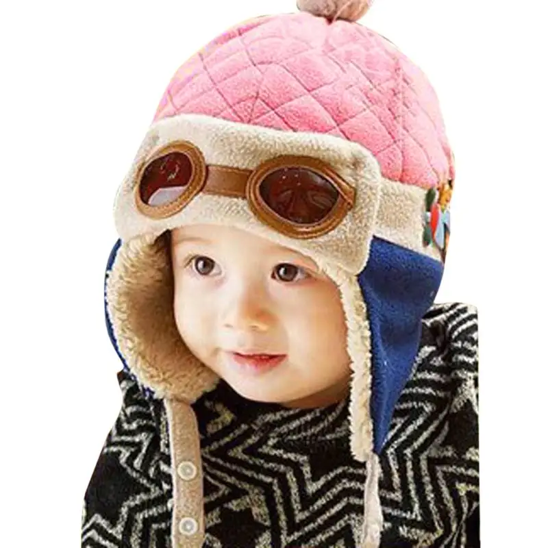 mad bomber trapper hat mens Winter Warm Baby Hats 4 colors Infant Toddlers Boys Girls Beanies&Beanies Pilot Caps Eargflap Hat baby Pilot Winter Warm Cap mens fur bomber hat