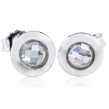 

New 925 Sterling Silver Earring Signature Sparkling Legacy With Crystal Stud Earrings For Women Wedding Gift Jewelry