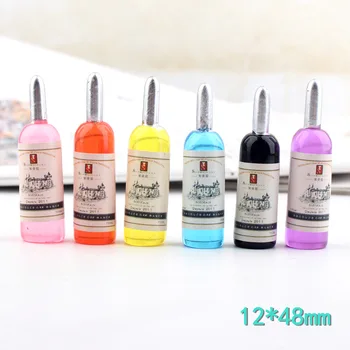 

1:12 Dollhouse Miniature Dolls Accessories Mini Resin Wine bottle Simulation Fake Food Play Toys DIY Earrings Keychain Making