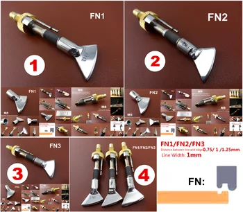 

4kinds FN Type Leather Craft Electric Edge Edging Creasing Machine Soldering Iron Replace Head Tip Heating Element Body Tool Set