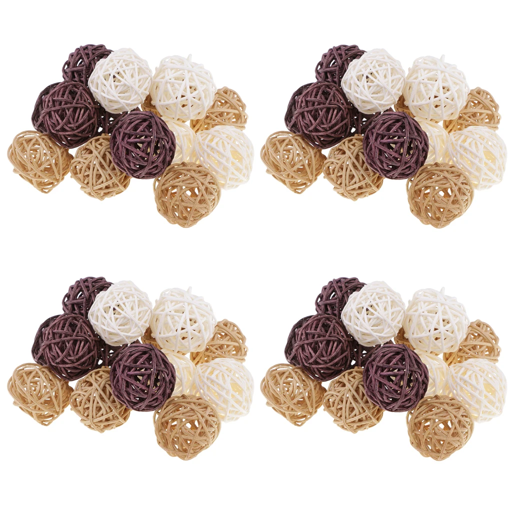 60pcs Handmade Wicker Rattan Balls Home Wedding Party Decoration Ball Crafts | Дом и сад