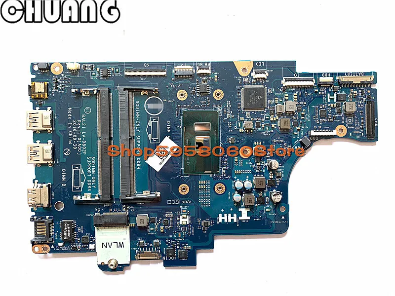 Материнская плата для ноутбука DELL Inspiron 5567 5767 P66F Core SR2ZW I3-7100U материнская BAL21 LA-D802P