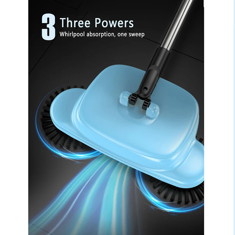 

Push Type Broom Dustpan Stainless Steel Sweeping Machine Handle Household Vacuum Cleaner Hand Push Sweeper