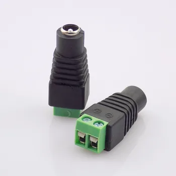 

3Pcs/lot DC Power Cable Female Plug Connector Adapter Jack 5.5*2.1mm to connection for Single Color LED Strip CCTV Cameras