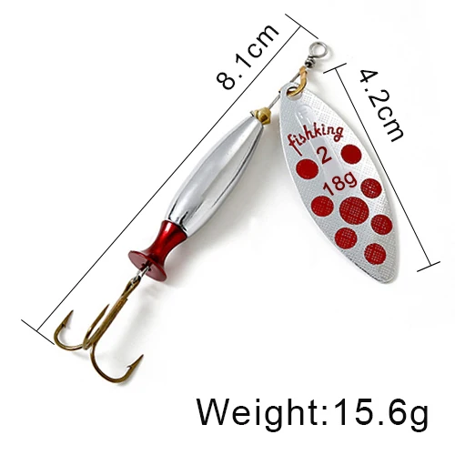 fishing PIKE spoon red white fishing lure 1 3/4 in 524 