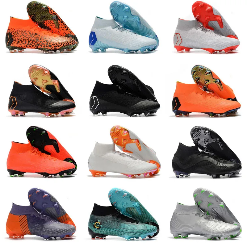

Football Boots for Men Mercurial Superfly VI 360 Elite FG Soccer Shoes High Ankle CR7 Soccer Cleats Chuteiras Futebol