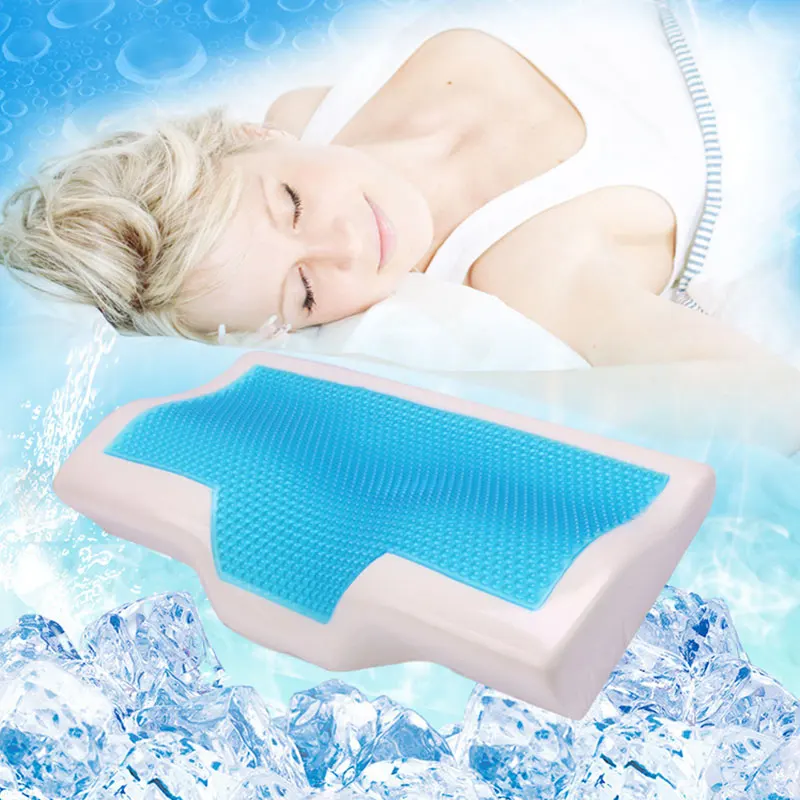

Orthopedic Memory Foam Gel Pillow Summer Ice Cool Anti-Snore Sleep Pillow Slow Rebound HealthCare Neck Pillows With Pillowcase