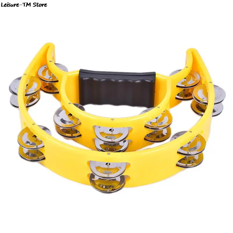 Double Half Moon Music Tambourine Percussion Tamborine Drum Durable Metal Jingles Percussion Instruments