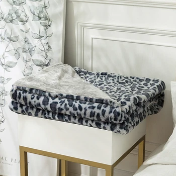 

Cozy Couch Faux Fleece Plush Woolen Blankets Couch Leopard Printed Blanket Double Layer Fuzzy Sofa Bed Baby Fluffy Blankets Q30