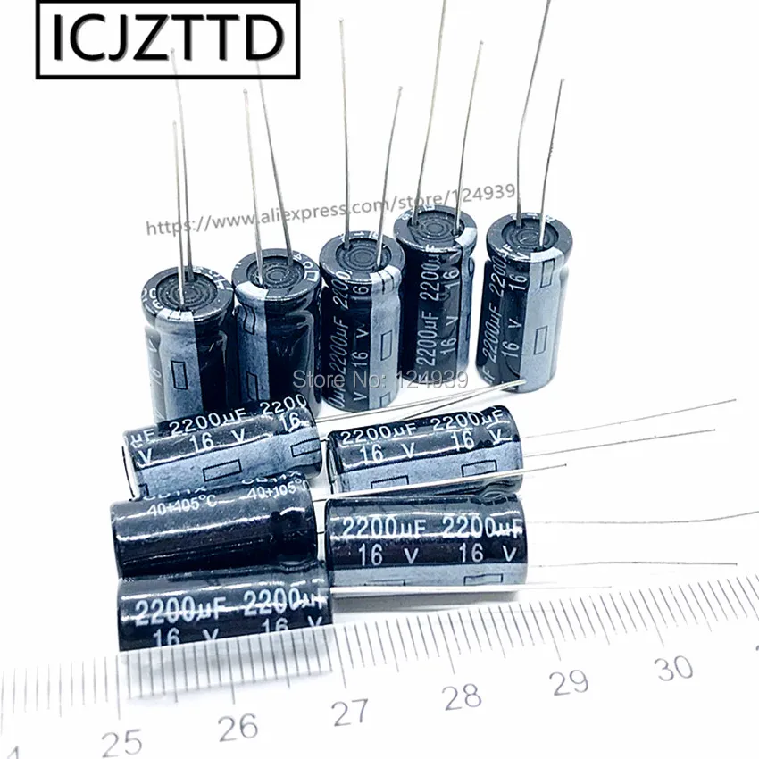 Новый конденсатор DIP-2 16V 2200 мкФ 10mm x 20mm 10x20mm Алюминиевый электролитический 10*20mm |