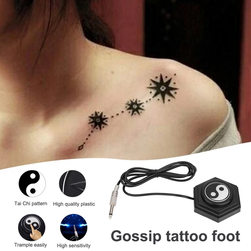 

Tattoo Machine Footswitch Foot Pedal Controller Power Supply Black Permanent Makup Machine Accessories For Tattoo Guns FS211