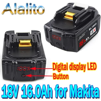 

Alalito BL1860 18V 16000mAh 18 V 16.0Ah Rechargeable For Makita Power Tools Battery with LED Li-ion Replacement BL1860B BL1850