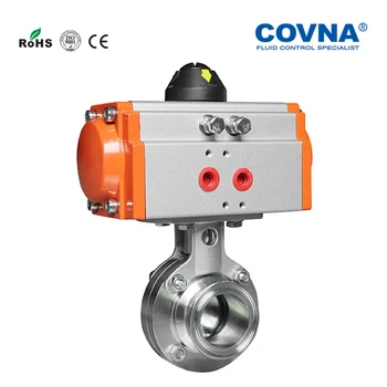 

Food Grade 1.2 inch OD50.5mm ID29mm Sanitary Tri Clamp Pneumatic Butterfly Valve Double Acting Stainless Steel 304