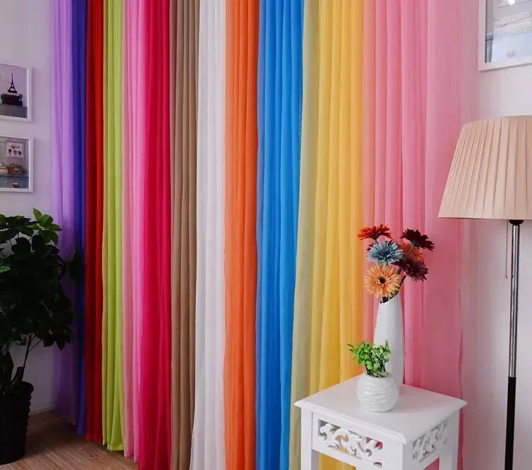 15 Color 2023 new Rainbow Curtain Tulle Door Window Curtain Drape Panel Sheer Scarf Valances Modern bedroom Living Room Curtains 3